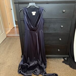 New Never Worn Jenny Packham Navy Blue Wrap Gown